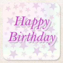 Happy Birthday!! Vierkante Kartonnen Onderzetter