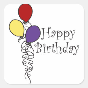 Happy Birthday Vierkante Sticker