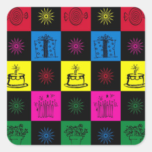 Happy Birthday Vierkante Sticker