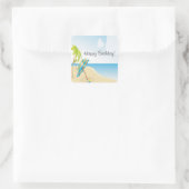 Happy Birthday Vierkante Sticker (Tas)