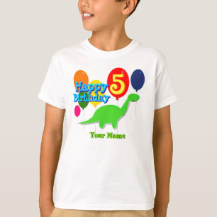 Happy Birthday Vijf jaar ballonnen Dino T-Shirt