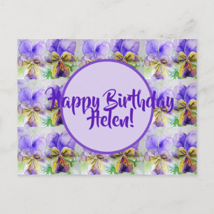 Happy Birthday Viola floral dames Name Briefkaart