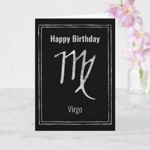 Happy Birthday Virgo zodialogy Silver Kaart