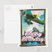 Happy Birthday  vliegtuig! Briefkaart (Voorkant / Achterkant)