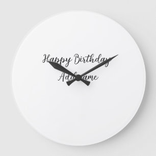 Happy Birthday voeg naam toe titel simpel minimaal Grote Klok