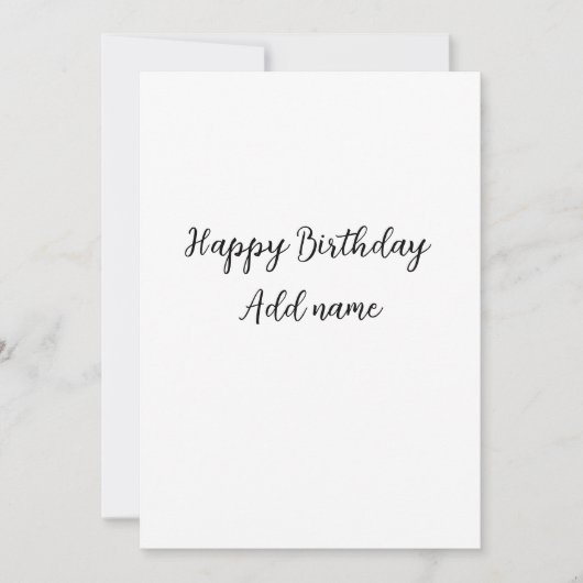 Happy Birthday voeg naam toe titel simpel minimaal Kaart (Voorkant)