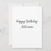 Happy Birthday voeg naam toe titel simpel minimaal Kaart (Achterkant)