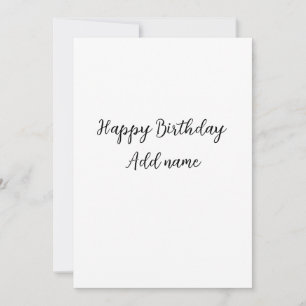 Happy Birthday voeg naam toe titel simpel minimaal Kaart