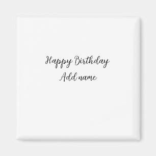 Happy Birthday voeg naam toe titel simpel minimaal Magneet