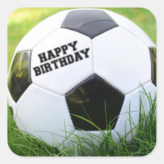 Happy Birthday Voetbal Vierkante | Zazzle.be