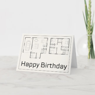 Happy Birthday voor Architect, Architectuur Bedankkaart