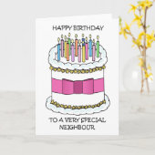 Happy Birthday voor buurman UK Spelling Kaart (Gele Bloem)