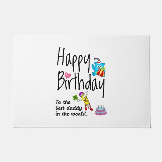 Happy Birthday voor de beste vader ter wereld Deurmat (Voorkant)