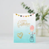 Happy Birthday voor haar Briefkaart (Staand voorkant)