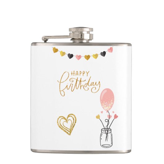 Happy Birthday voor haar Heupfles (Voorkant)