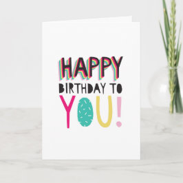 Happy Birthday voor je kleurrijke typografische re Kaart
