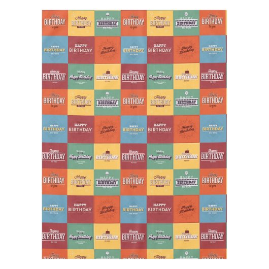 Happy Birthday voor je patroon Tafelkleed (Voorkant)