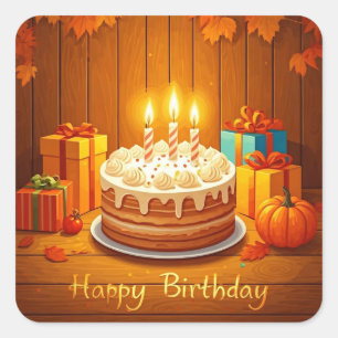 Happy Birthday voor kinderen - Kleurrijke Cadeaus Vierkante Sticker