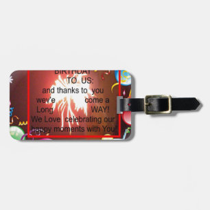Happy Birthday voor ons Art Print Bagagelabel