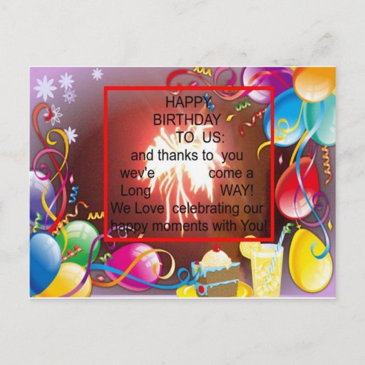 Happy Birthday voor ons Art Print Briefkaart (Voorkant)