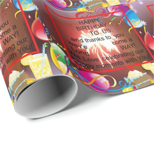 Happy Birthday voor ons Art Print Cadeaupapier (Rol Hoek)