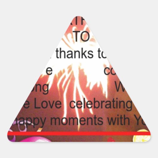 Happy Birthday voor ons Art Print Driehoek Sticker (Voorkant)