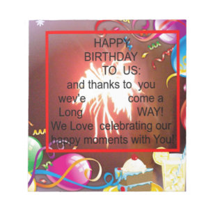 Happy Birthday voor ons Art Print Notitieblok