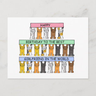 Happy Birthday Vriendin Cartoon Briefkaart
