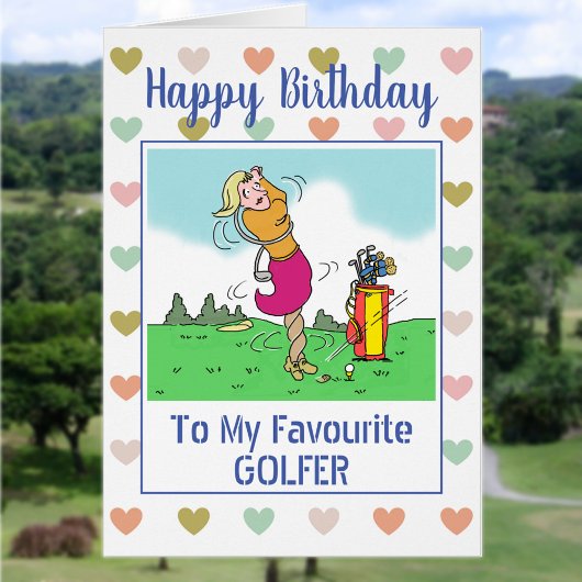 Happy Birthday Vrouw Golfer