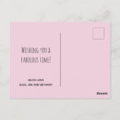 Happy Birthday Vrouwelijke Pastel Stripes/Arty Briefkaart (Achterkant)