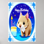 Happy Birthday-vrouwtje | AI Art Poster (Voorkant)