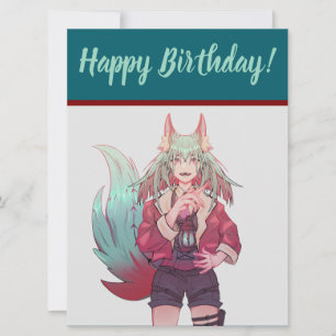 happy Birthday, VTuber, anime Feestdagenkaart