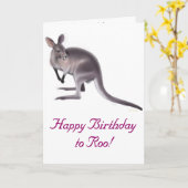 Happy Birthday Wallaby Card Kaart (Gele Bloem)