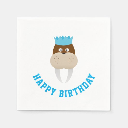 Happy Birthday Walrus Servet (Voorkant)