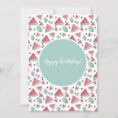 Happy Birthday Watermelon Pattern Waterverf Kaart (Voorkant)