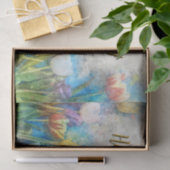 Happy Birthday Waterverf Abstracte Tulip Flowers Tissuepapier (Geschenk)