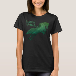 Happy Birthday Waterverf Cowgirl Horse Riding Ani T-shirt