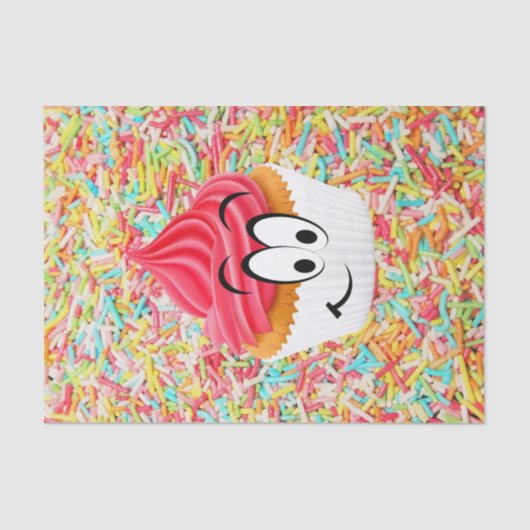 Happy Birthday-Weefpapier — cupcake Tissuepapier (Voorkant)