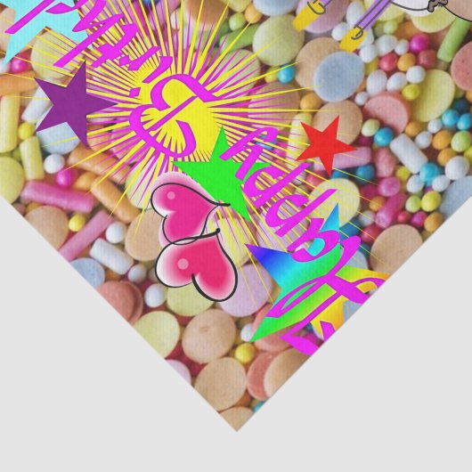 Happy Birthday Weefpapier Kinder Tissuepapier (Detail)