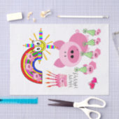 Happy Birthday Weefpapier Roze Varig Tissuepapier (Craft)