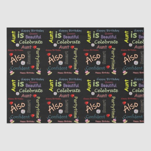 Happy Birthday Weefpapier tante Tissuepapier (Voorkant)