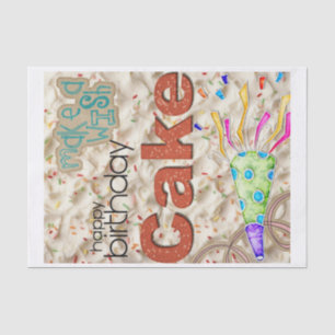 Happy Birthday-Weefpapier VriendenfamilieVerrassin Tissuepapier