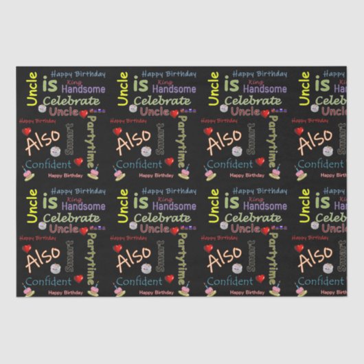 Happy Birthday-weefselboek oom Tissuepapier (Voorkant)