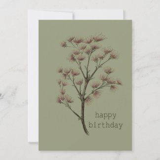 Happy Birthday wenskaart botanisch Kaart