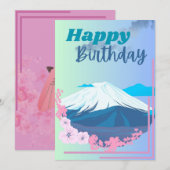 Happy Birthday Wenskaart (Japans thema) Feestdagenkaart (Voorkant / Achterkant)