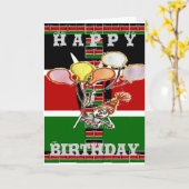 Happy Birthday Wenskaart Vertical Sjabloon (Gele Bloem)