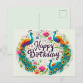 Happy Birthday Wenskaarten Briefkaart (Voorkant / Achterkant)