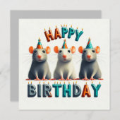 Happy Birthday Wenskaarten Kaart (Voorkant / Achterkant)