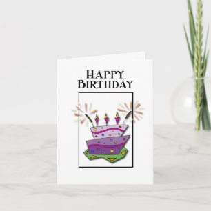 Happy Birthday Whimsical Cake1 Kaart