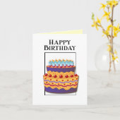 Happy Birthday Whimsical Cake Kaart (Gele Bloem)